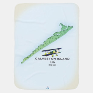 Galveston Island Texas USA map Baby Blanket