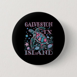 Galveston Island Tx Turtle Lover Colorful Beach So Button