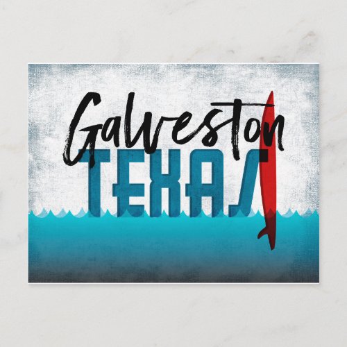 Galveston Postcard Texas Surfboard