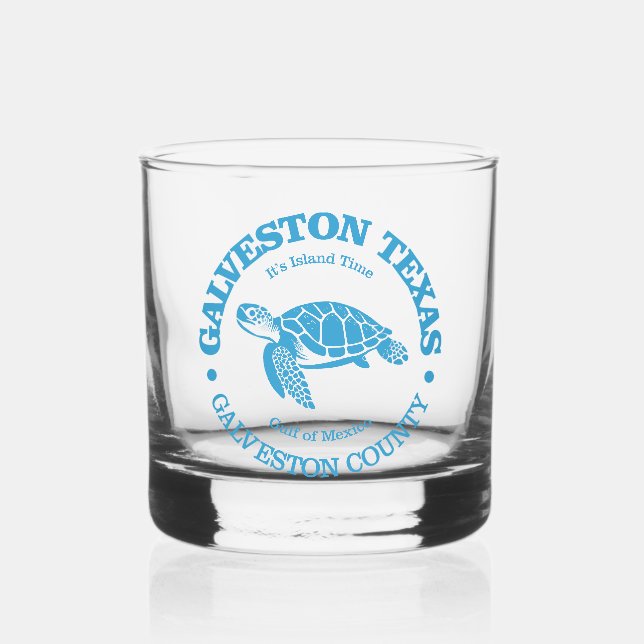 Galveston (sea turtle) whiskey glass (Front)