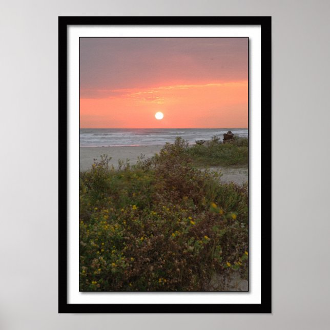 Galveston Sunrise on East Beach Poster (Front)