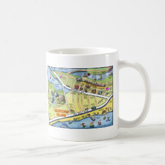 Galveston Texas Cartoon Map Coffee Mug
