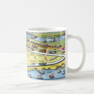 Galveston Texas Cartoon Map Coffee Mug