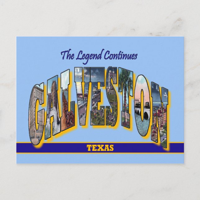 GALVESTON Texas Large Letter Postcard (Front)
