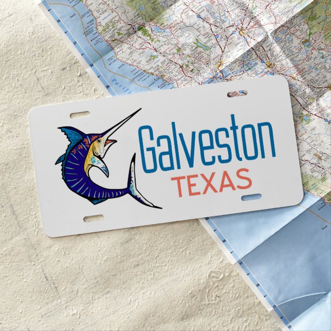 Galveston Texas License Plate (In Situ)