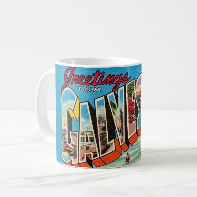 Galveston Texas Postcard Mug (Front Left)
