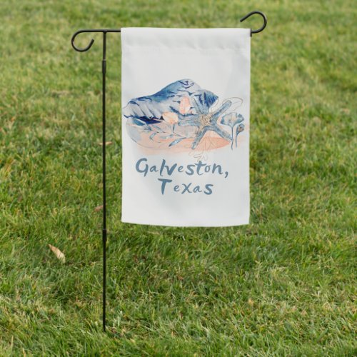 Galveston Texas Seashells  Garden Flag