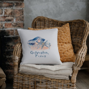 Galveston Texas Seashells Throw Pillow
