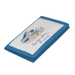 Galveston Texas Seashells Trifold Wallet