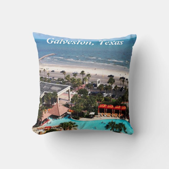 Galveston, Texas  Throw Pillow (Front)
