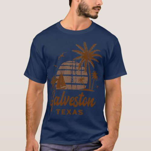Galveston Texas Vintage Sunset T_Shirt