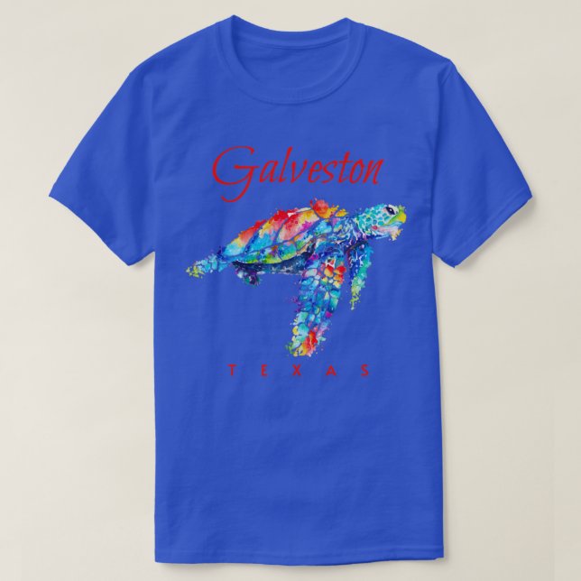 Galveston Texas Watercolor Sea Turtle1 T-Shirt (Design Front)