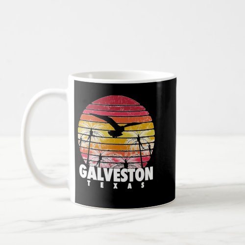 Galveston TX Texas Vintage Retro Sunset 70s 80s  Coffee Mug