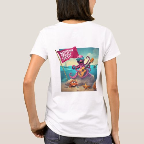 Galveston Ukulele Womenâs T_shirt FB Octopus