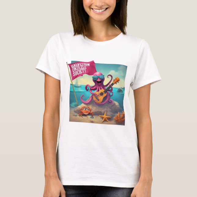 Galveston Ukulele Women’s T-Shirt Octopus FrLarge (Front)