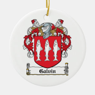 Galvin Family Crest Ceramic Ornament