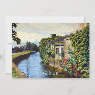Galway City Ireland Scenic Canal View Card