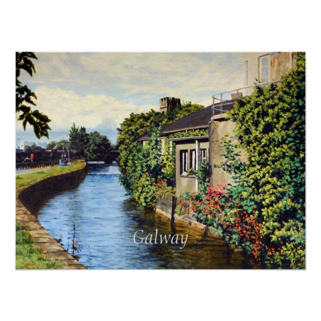 Galway City Ireland Scenic Canal View Poster (Front)