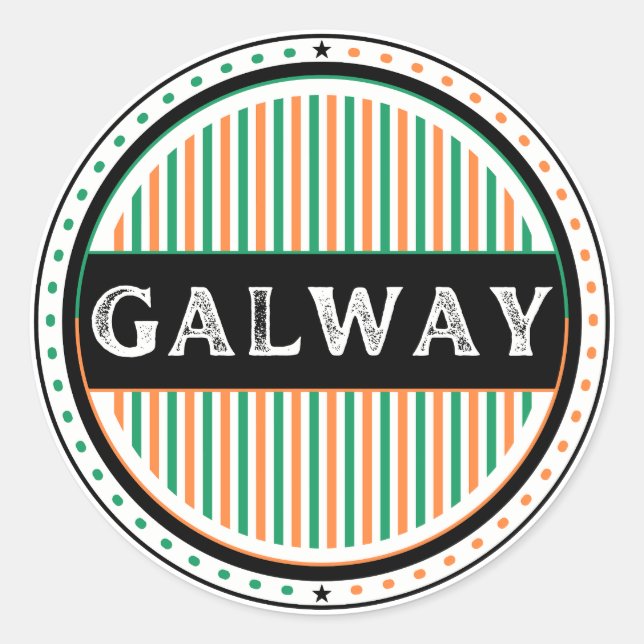 Galway City Pride Emblem – Irish Identity Classic Round Sticker (Front)