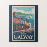 Galway Ireland Illustration Travel Art Vintage Jigsaw Puzzle<br><div class="desc">Galway retro vector travel design. As a key stop along the Wild Atlantic Way,  Galway blends coastal charm,  cultural energy,  and historic beauty,  making it one of Ireland’s most beloved destinations.</div>