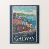 Galway Ireland Illustration Travel Art Vintage