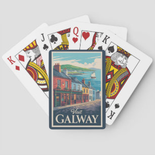 Galway Ireland Illustration Travel Art Vintage Poker Cards