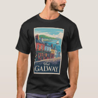 Galway Ireland Illustration Travel Art Vintage