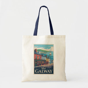 Galway Ireland Illustration Travel Art Vintage Tote Bag