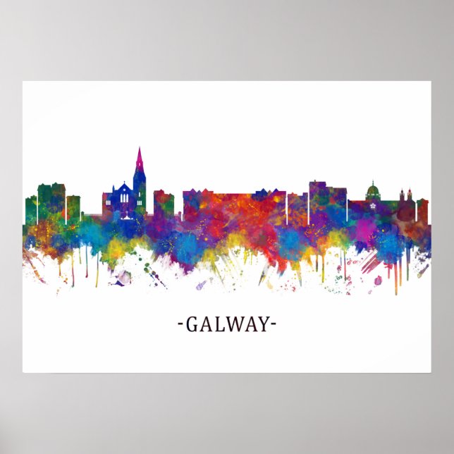 Galway Ireland Skyline Poster (Front)