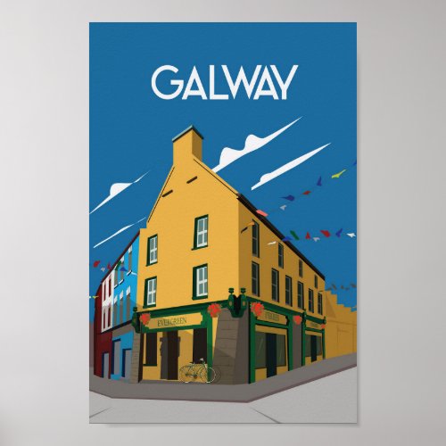 Galway Ireland  travel poster 