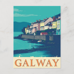 Galway Ireland Vintage Famous Travel Place Postcard