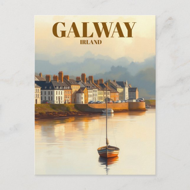 Galway Ireland Vintage Famous Travel Place Postcard (Front)