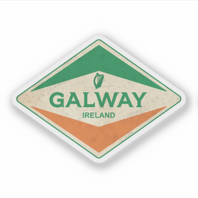 Galway Ireland Vintage Sticker (Front)