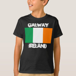 Galway, Ireland with Irish flag Boys T-Shirt