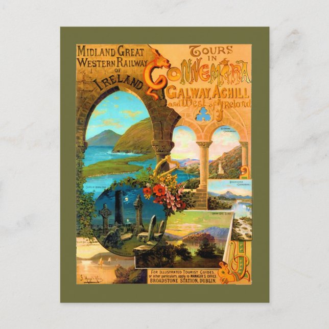 Galway Travel Poster Postcard (Front)