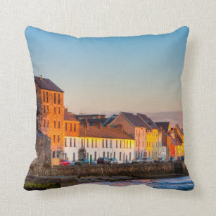 Galway's Waterfront At Sunset - Western Ireland Throw Pillow