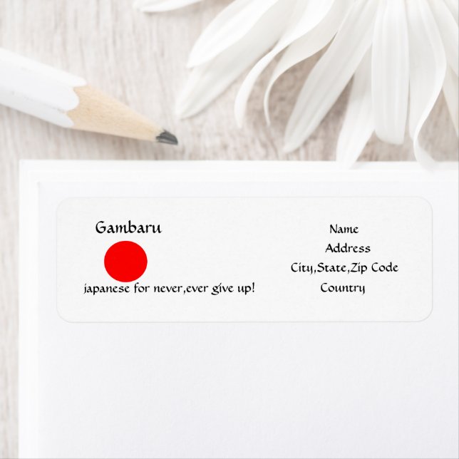 Gambaru!-address label (Insitu)