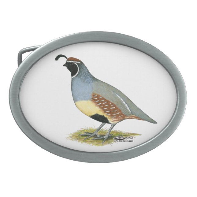 Gambel's Desert Quail Belt Buckle (Front)