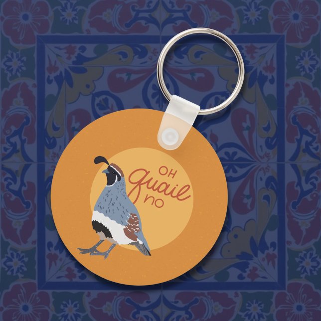 Gambel's Desert Quail Oh Quail No Funny Keychain (Creator Uploaded)