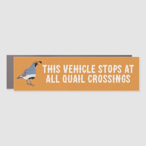Gambel's Quail Crossing Illustrated Arizona Car Magnet