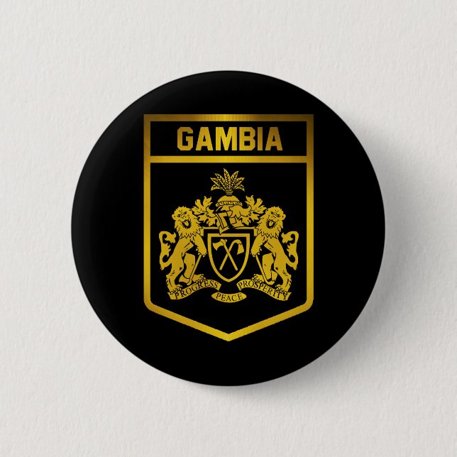 Gambia Emblem Pinback Button (Front)