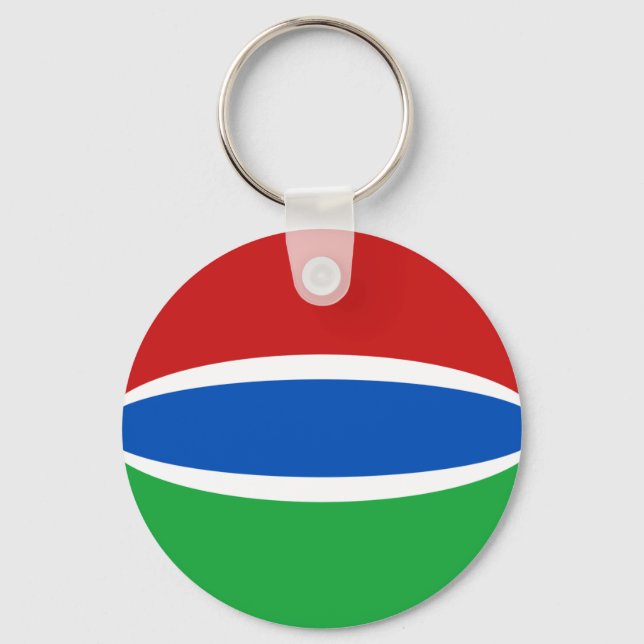 Gambia Fisheye Flag Keychain (Front)