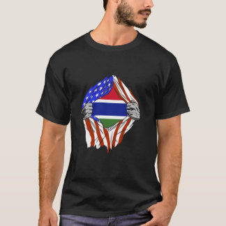 Gambia Flag America Chest Gambian Pride Gambian Ro T-Shirt