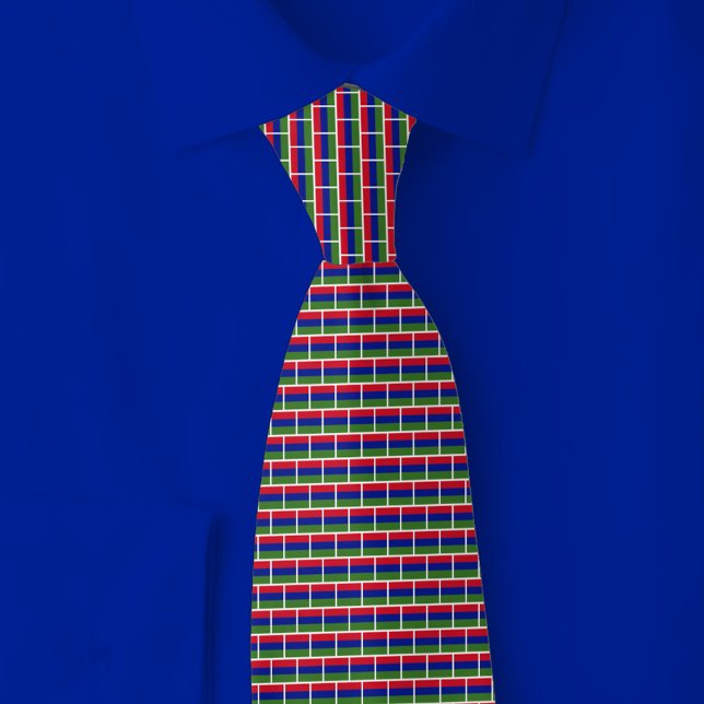 Gambia Flag Brick Pattern Neck Tie (Creator Uploaded)