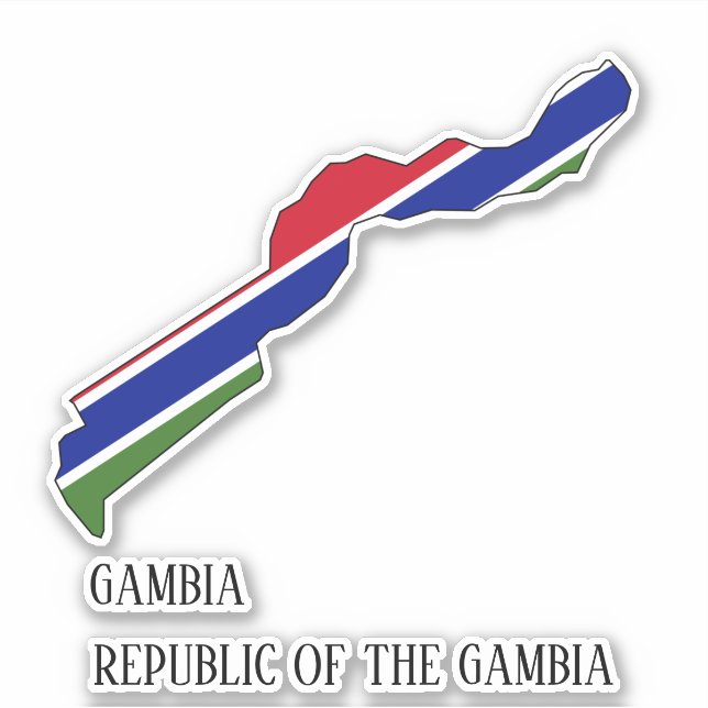 Gambia Flag Charming Patriotic Map Sticker (Front)