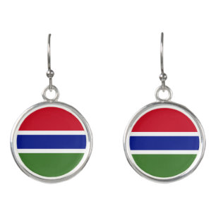 Gambia flag earrings