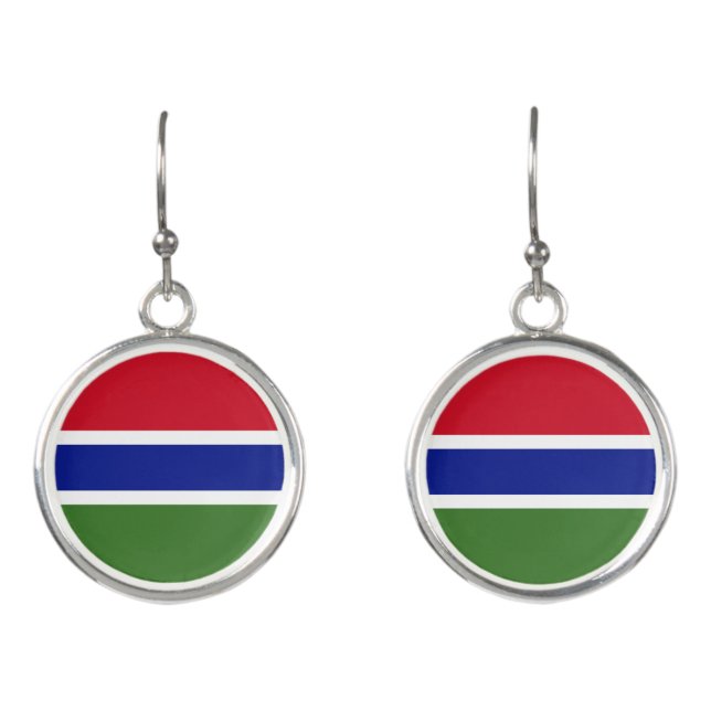Gambia flag earrings (Front)