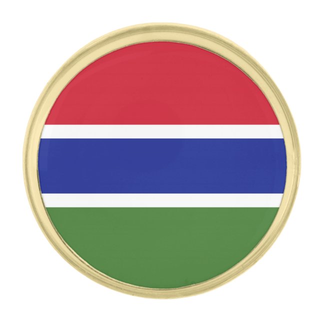 Gambia Flag Gold Finish Lapel Pin (Front)