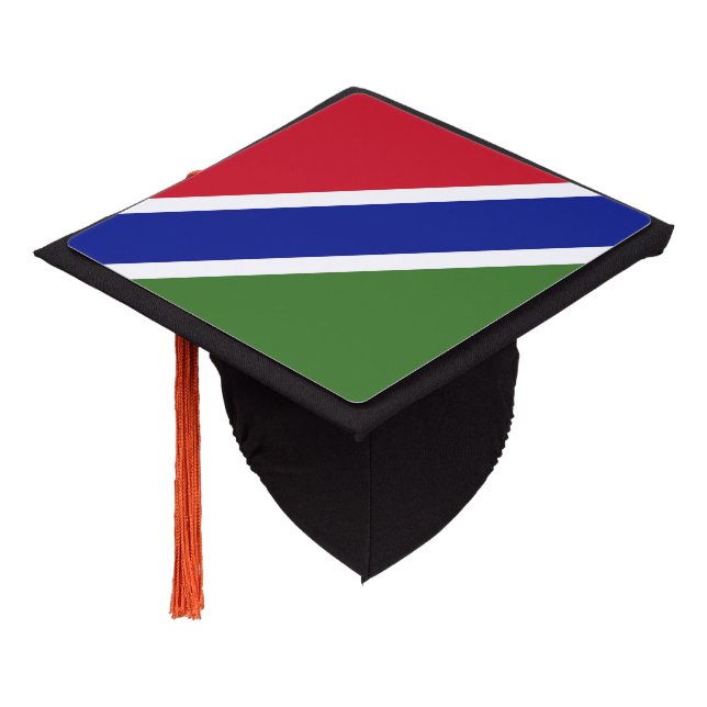 Gambia flag graduation cap topper (Angled)