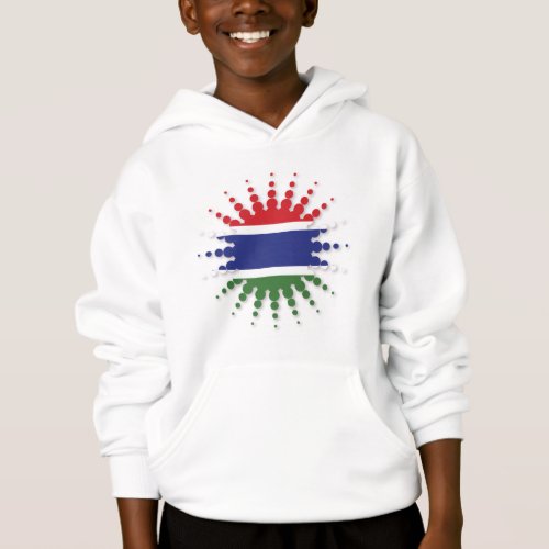 Gambia flag halftone hoodie